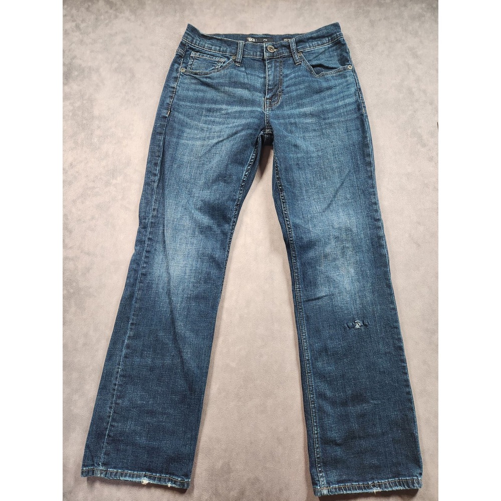 BKE Jeans Jake Womens Size 32x32 Straight Leg Denim Blue Distressed